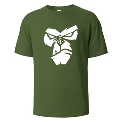 Unisex Oversized Gorilla Graphic Cotton Tee - Casual Summer O - Neck Short Sleeve - S (Army green)