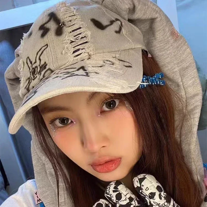 Y2K Style Denim Blue Baseball Cap NewJeans MinJi Haerin OMG