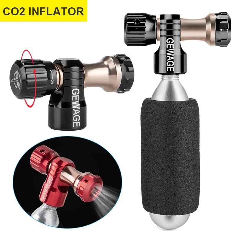 CO2PumpForBicycleSchraderPrestaAdapterBikePumpInflator
