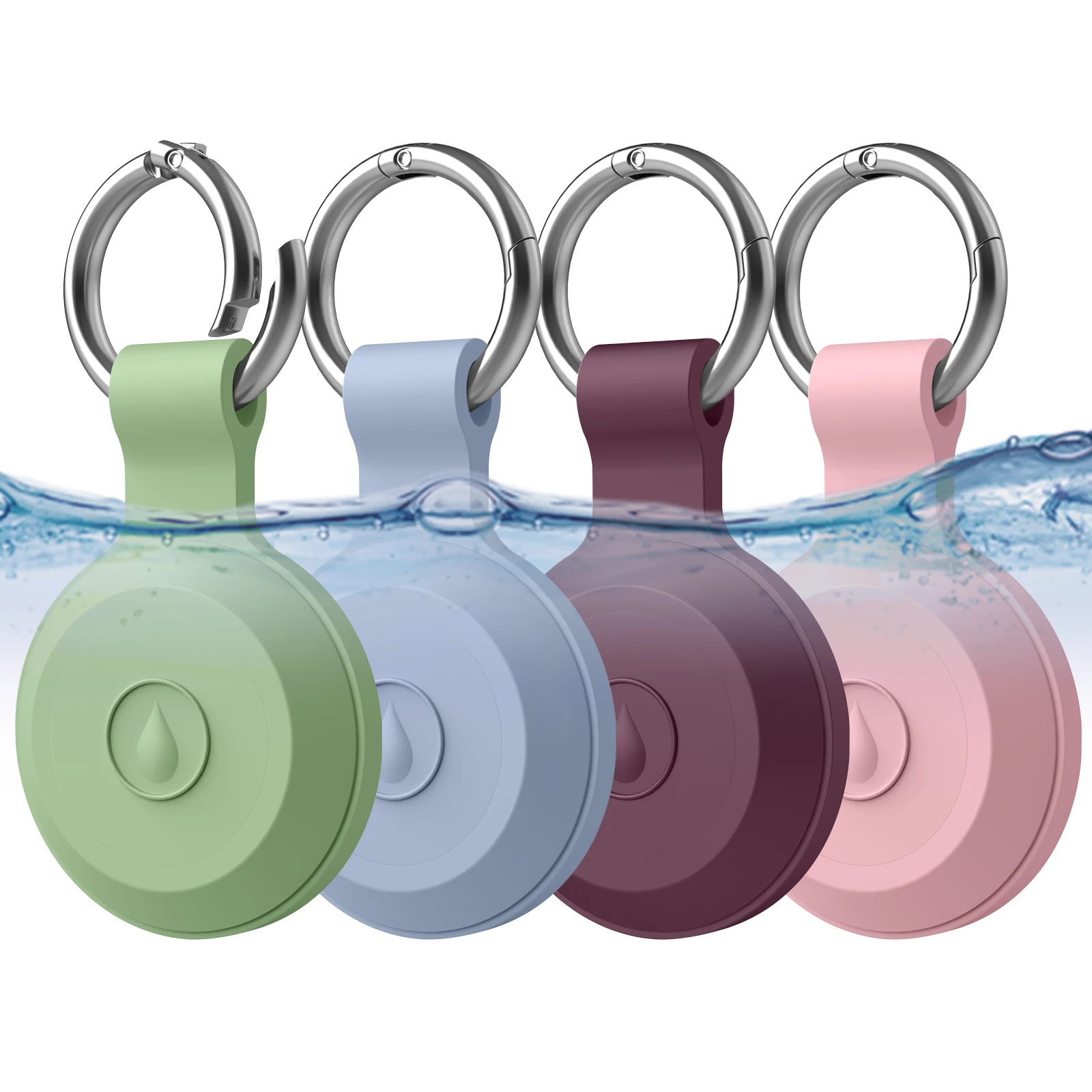 Silicone Case For Apple Airtag Cover 360&deg; Waterproof Dog Cat Collar GPS Finder Protective Cases Keychain