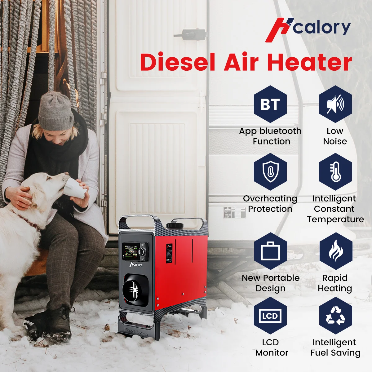 Hcalory Diesel Heater 8KW, Portable Diesel Air Heater All-in-one 110V AC &  12V 24V DC, Parking Heater with Bluetooth Control and LCD Screen,Support 5L  Sale - Banggood USA Mobile