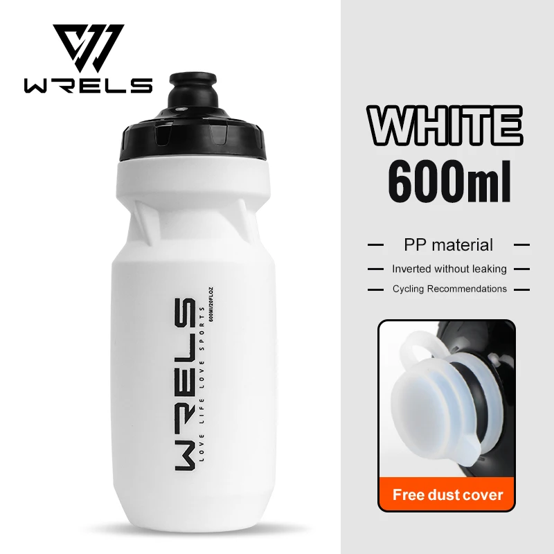 WRELS 600ML PP Bicycle Water Bottle Squeeze Out Water Leak-Proof Cycling Outdoor Sports Water Bottle Fitness Plastic Water Cup