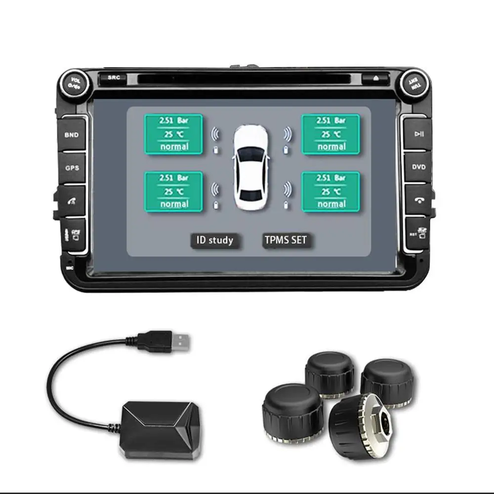 

USB Android TPMS Tire Pressure Monitoring System Display for Android Car DVD Radio Multimedia Player With 4 sensors