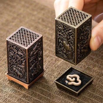 Square Vertical Incense Burner Alloy incense holder sahumerios holder Incense Cones Sandalwood Chinese Plum Inense Burners XX002