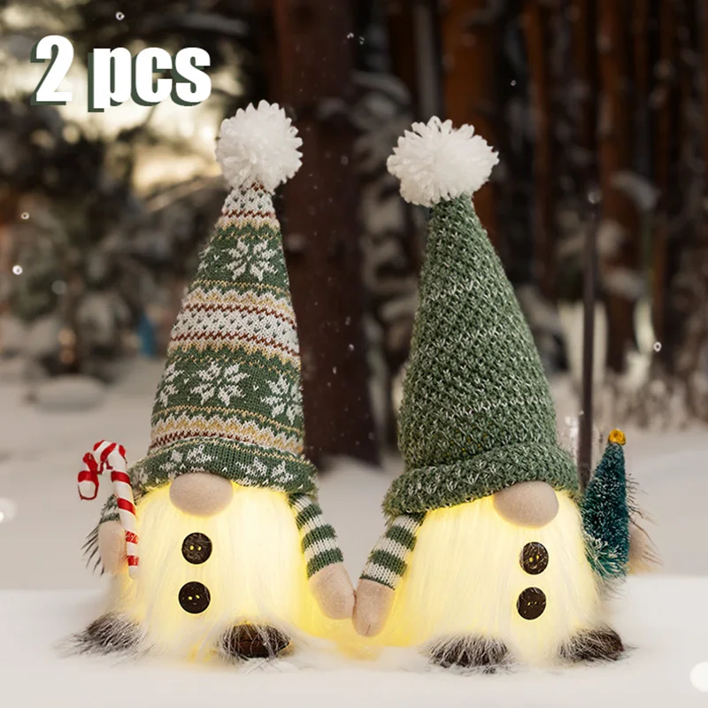 30cm Glowing Knitted Gnome Doll Couple with Led Night Light 2025 Christmas Decorations Home Xmas Tree Decor New Year 2026 Gift 1 30cm Glowing Knitted Gnome Doll Couple with Led Night Light 2025 Christmas Decorations Home Xmas Tree Decor New Year 2026 Gift 1