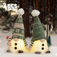 30cm Glowing Knitted Gnome Doll Couple with Led Night Light 2025 Christmas Decorations Home Xmas Tree Decor New Year 2026 Gift 1