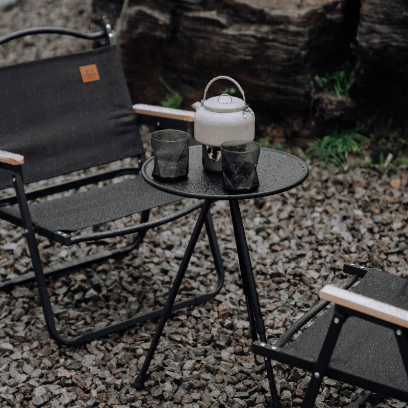 Outdoor aluminum alloy portable folding and adjustable small round table