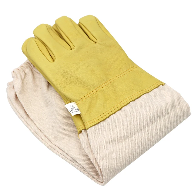 1Pair Méhészeti Kesztyű Védő Ujjai Lélegző Méhek Elleni Birkabőr Hosszú A Méhész Eszközökhöz 2Size Új - Image 5