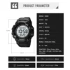 SKMEI 1968 Luxury Digital Stopwatch Military Alarm Clock LED Display Waterproof Wristwatch Sport Watch for Men Reloj Hombre 6