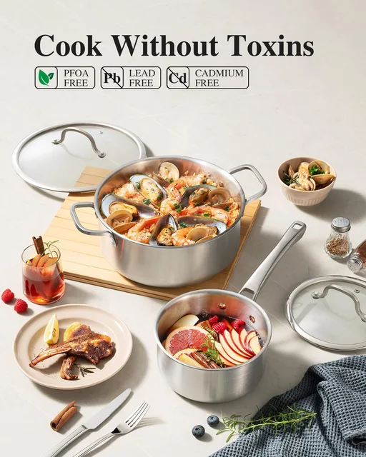 Tri-Ply Stainless Steel Cookware Set – 10 Piece 2