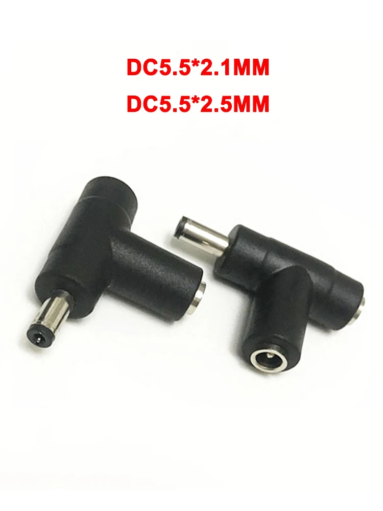 Description Picture 2 of item5.5*2.5 DC Jack Connector 5.5x2.5 mm Female to 5.5x2.1 Male Converter Laptop Power Adapter 90 degree 5.5*2.1MM