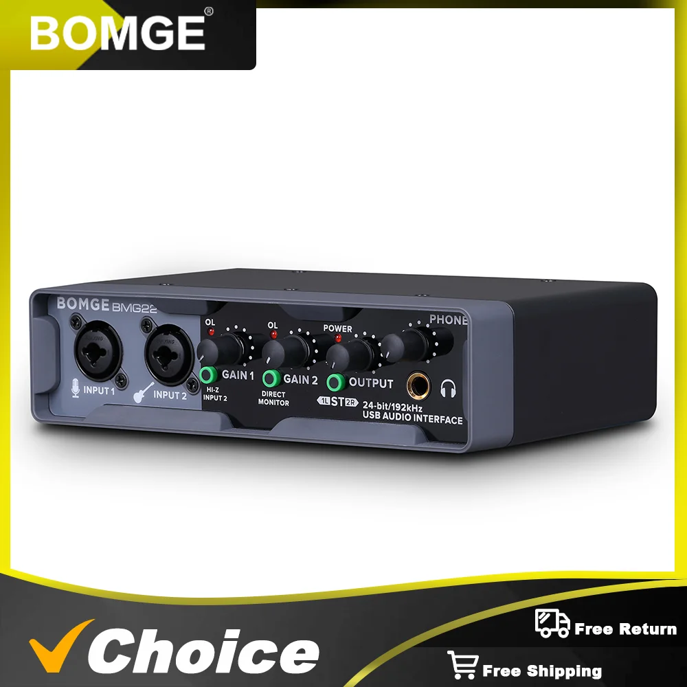 BOMGEUSBAudioInterfaceMixerwith48Vphantompowermetalcase