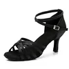 Satin Latin Dance Shoes for Women, Professional Node Heel, Salsa, Tango, Ballroom, 7cm, 5cm 2