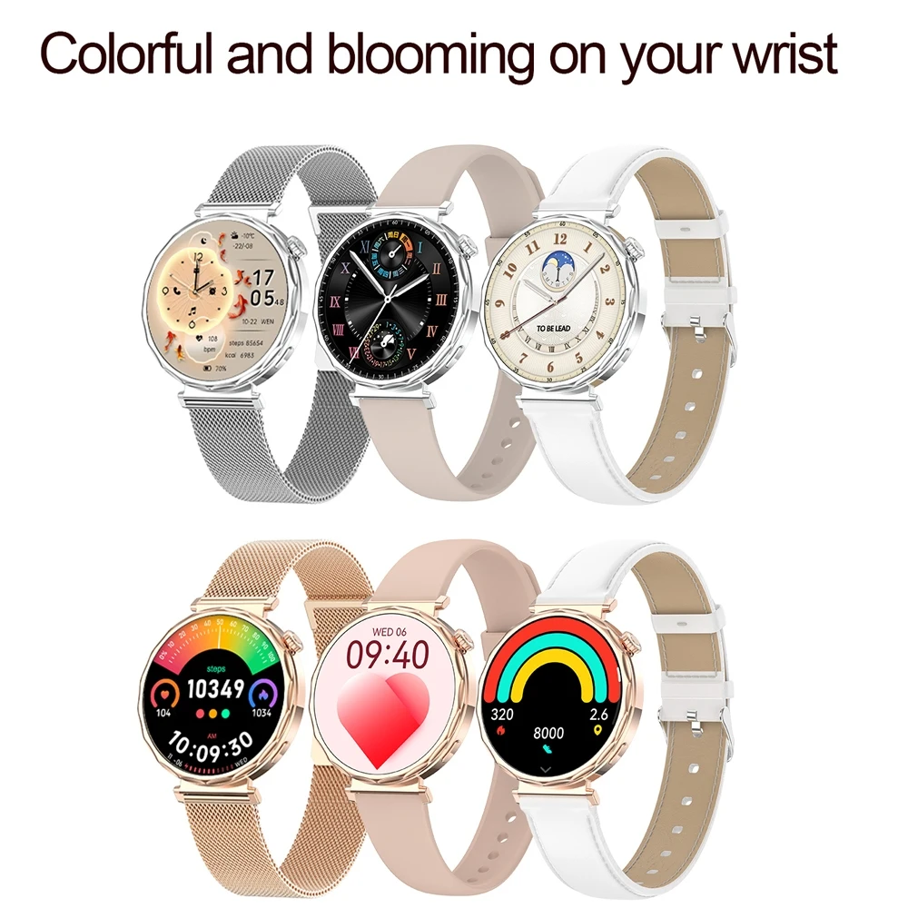 Bluetooth Call Smartwatches Ladies AMOLED HD Screen Heart Rate Monitor Bluetooth Call IP68 Waterproof Smart Watch 2025 New