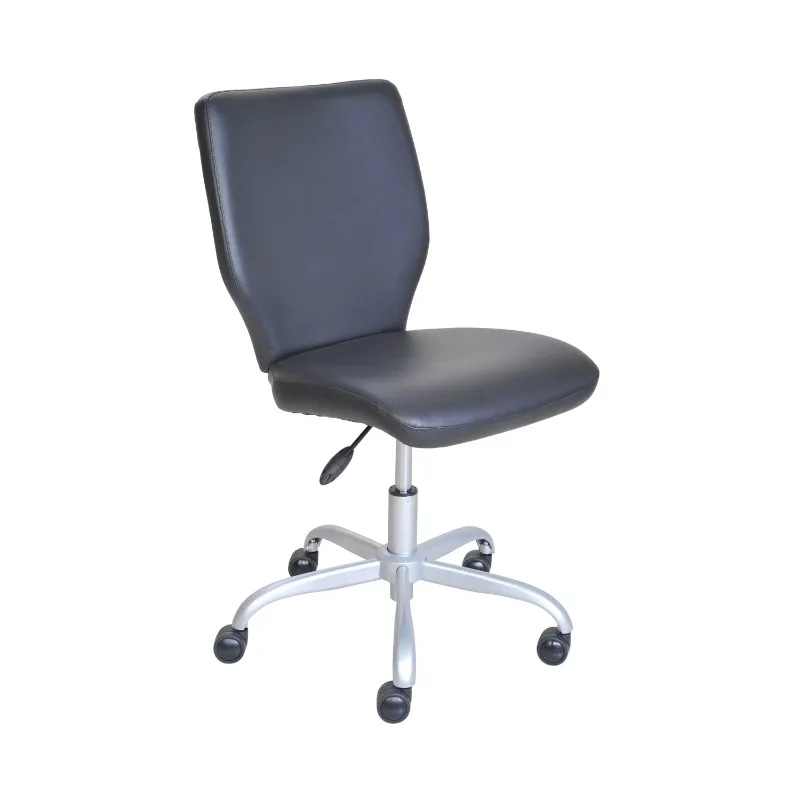 mid-back-office-chair-with-matching-color-casters-gray-faux-leather