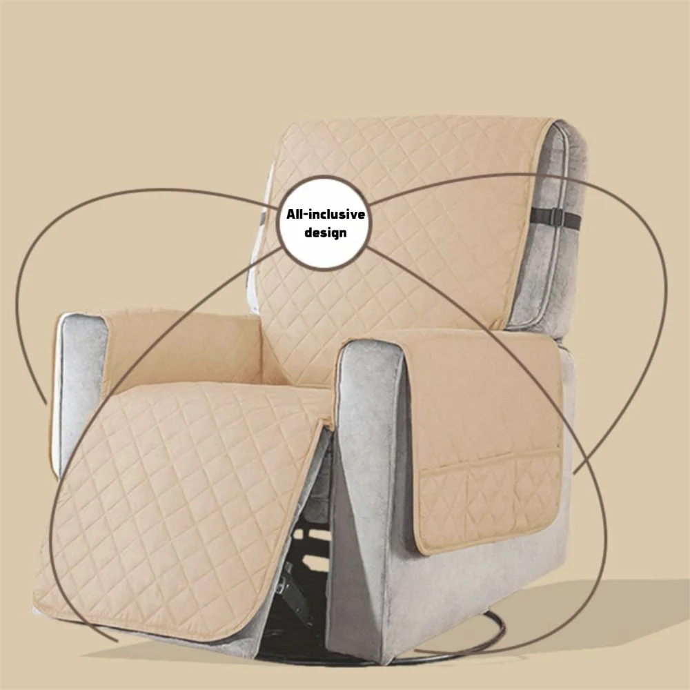 Waterproof 1 Seater Recliner Sofa Cover Washable Universal Sofa Mat with Pocket Wear-resistant Sofa Slipcover Living Room