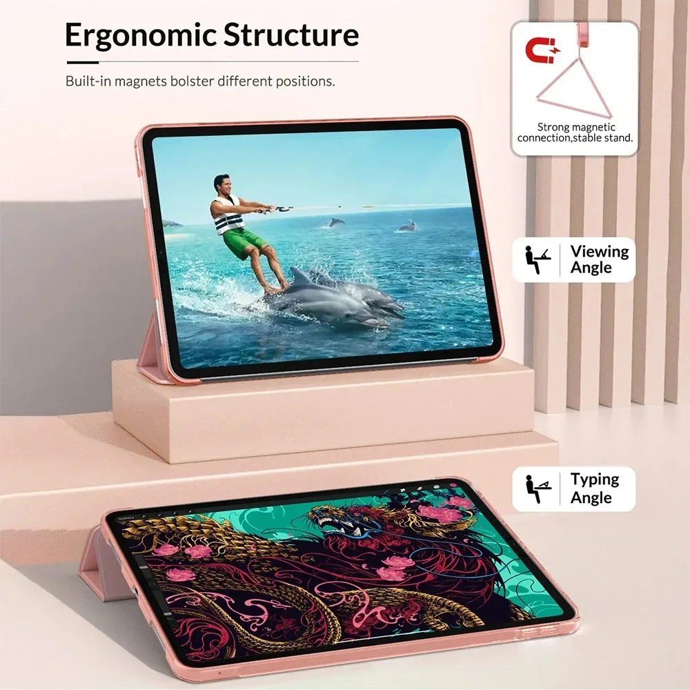 Premium 3-Fold Folio PU Leather Stand Cover with Anti-Scratch Protection