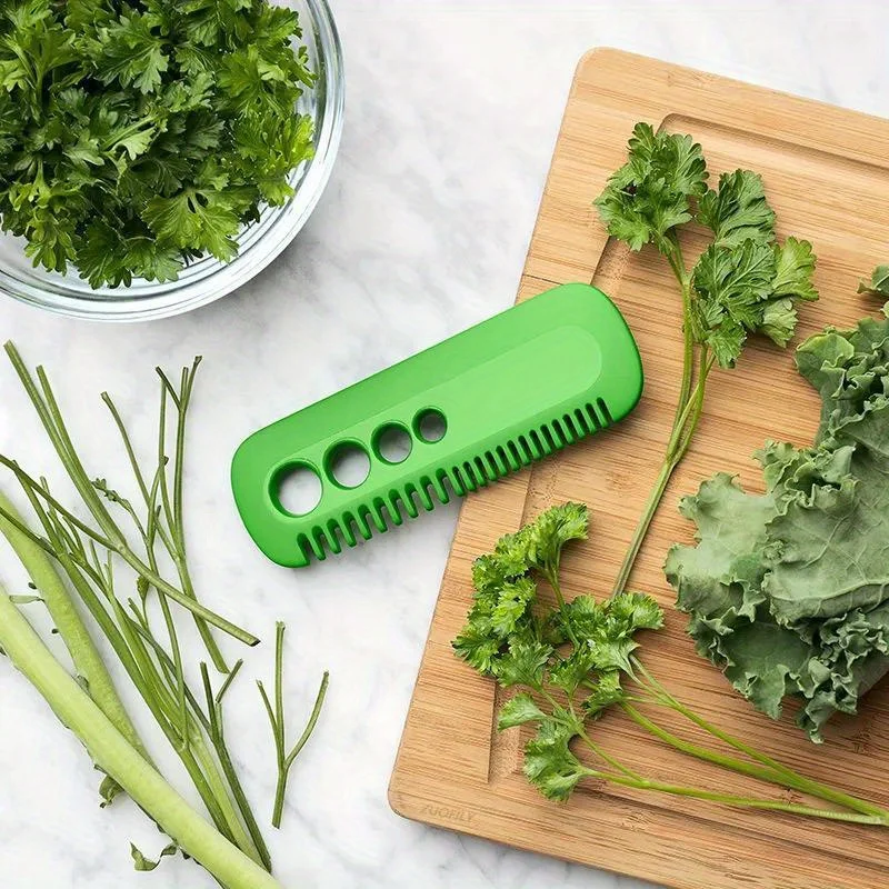 1pc Easy Grip Herbal Peeling Tool - Durable Kitchen Gadget for Quick Peeling of Kale, Parsley, and Cilantro Leaves - Ergonomic