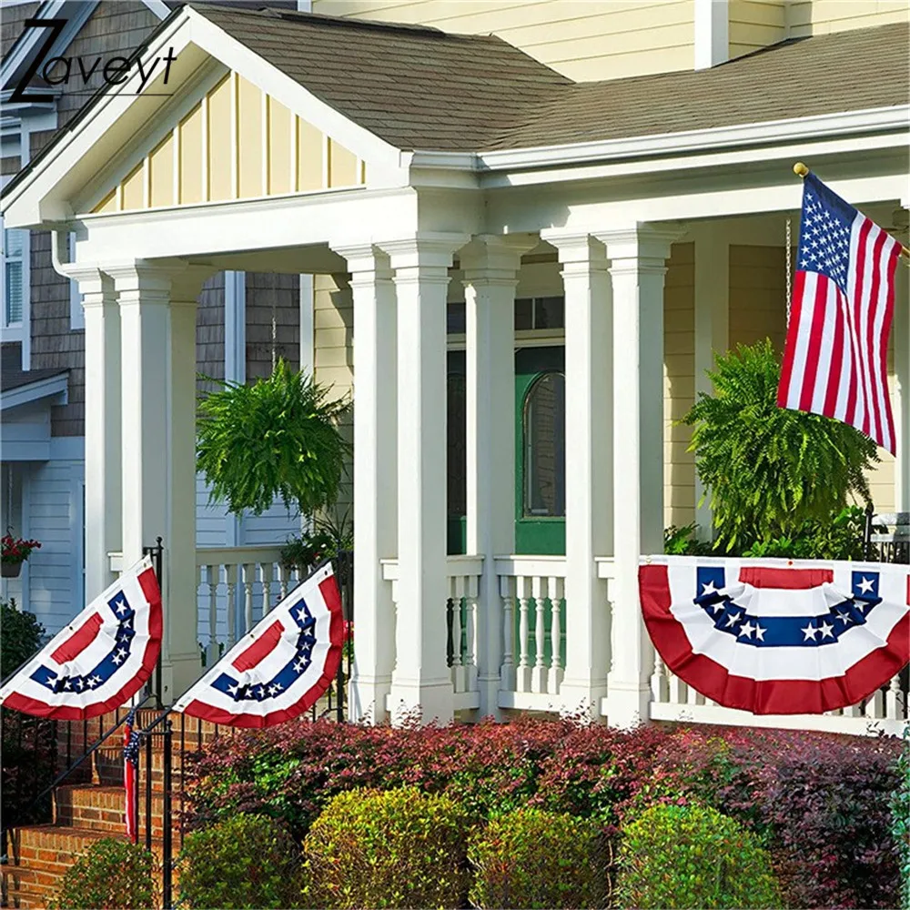 American Flag Bunting On House