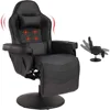 Massage Gaming Recliner Chair, Ergonomic Backrest & Seat Height Adjustment Swivel Recliner, PU Leather High Back Computer Chair 1