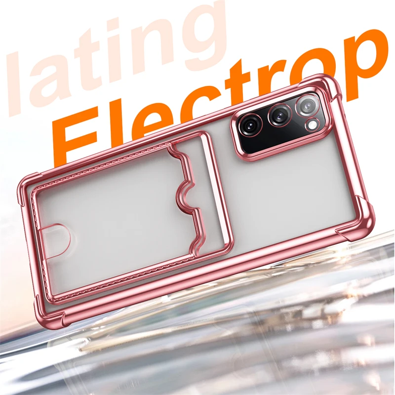 Luxury Shockproof Transparent Phone Case with Card Slot Wallet Cover