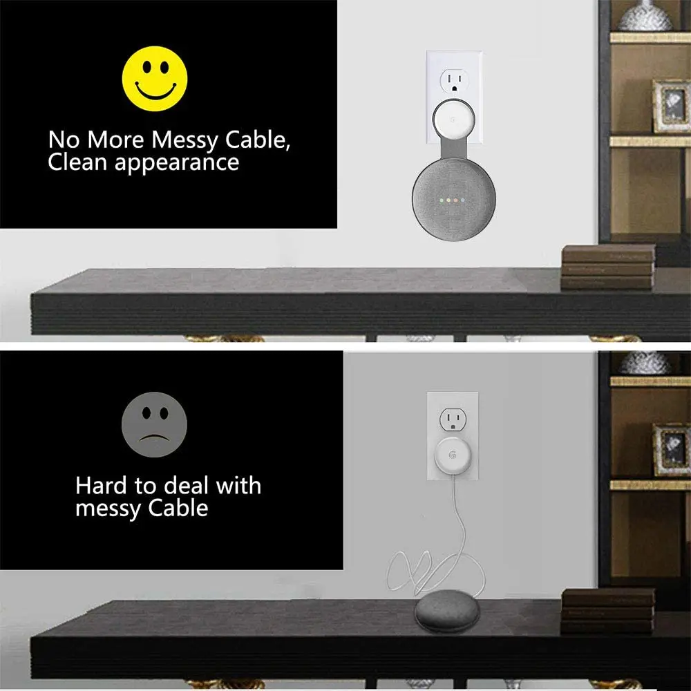 Audio wall mount bracket Socket type wall mount bracket suitable For Google Home Mini (1st Gen)/Nest Mini (2nd Gen) audio wall mount storage bracket