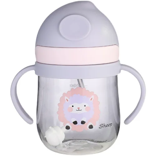 250ml 아기 수유 컵, 어린이 수유 배우기, 음료수 병, 빨대가 있는 훈련 컵, 누출 방지 및 질식 방지 아기 컵 4
