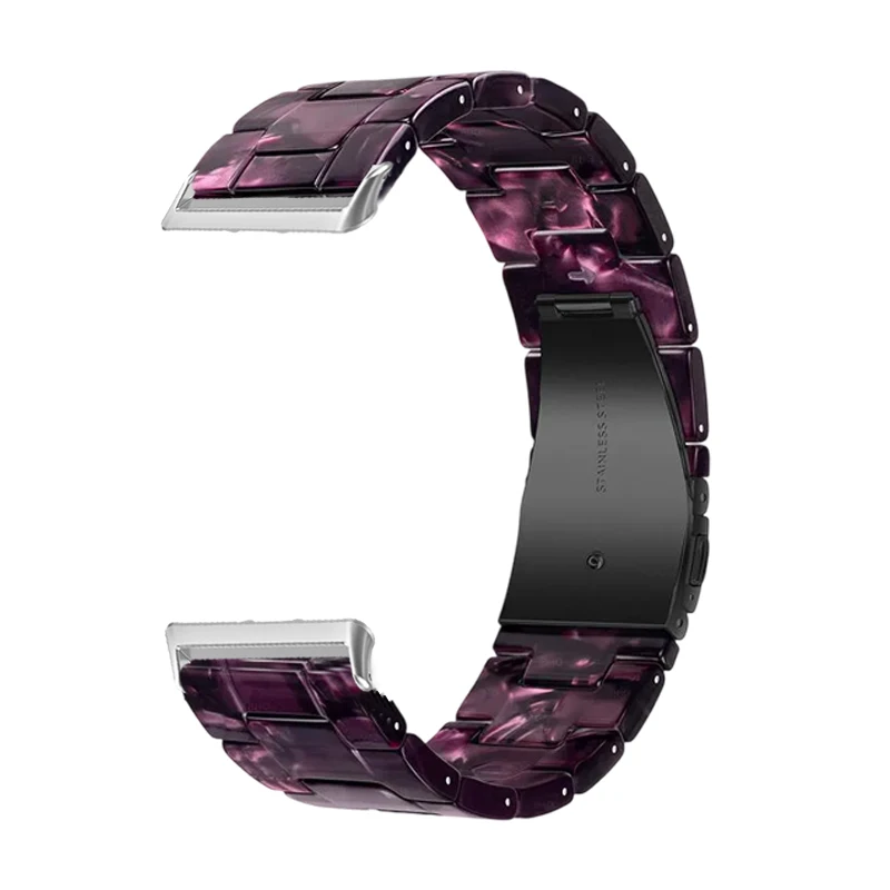 Elegant Resin Strap Bracelet for Men & Women - Quick Release Design for Fitness Trackers