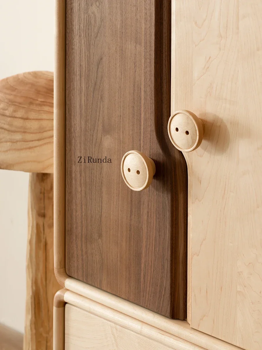 1Children's wardrobe Small wardrobe Drawer storage combination Household bedroom Solid wood