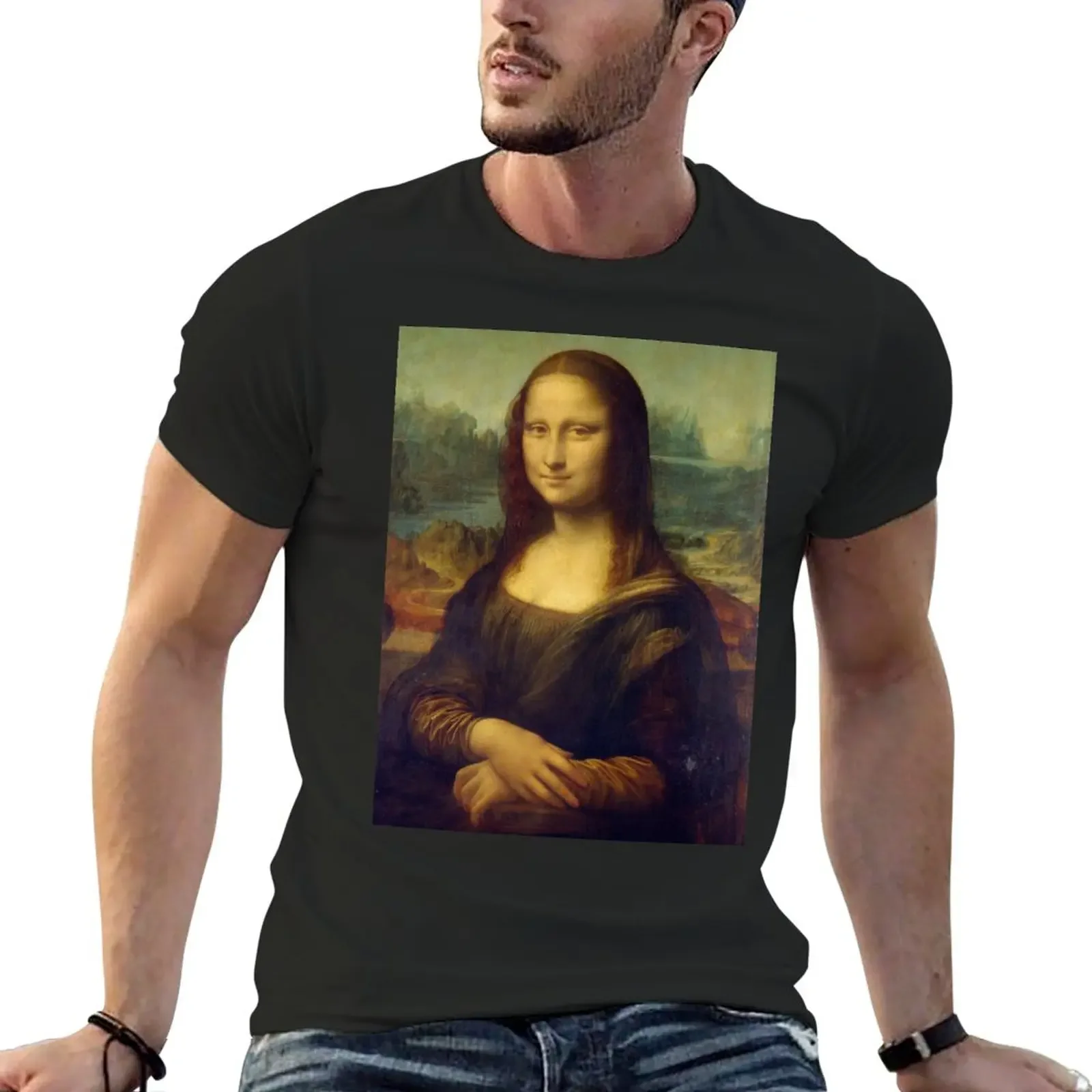 

Mona Lisa T-Shirt summer top quick-drying anime heavy weight t shirts for men