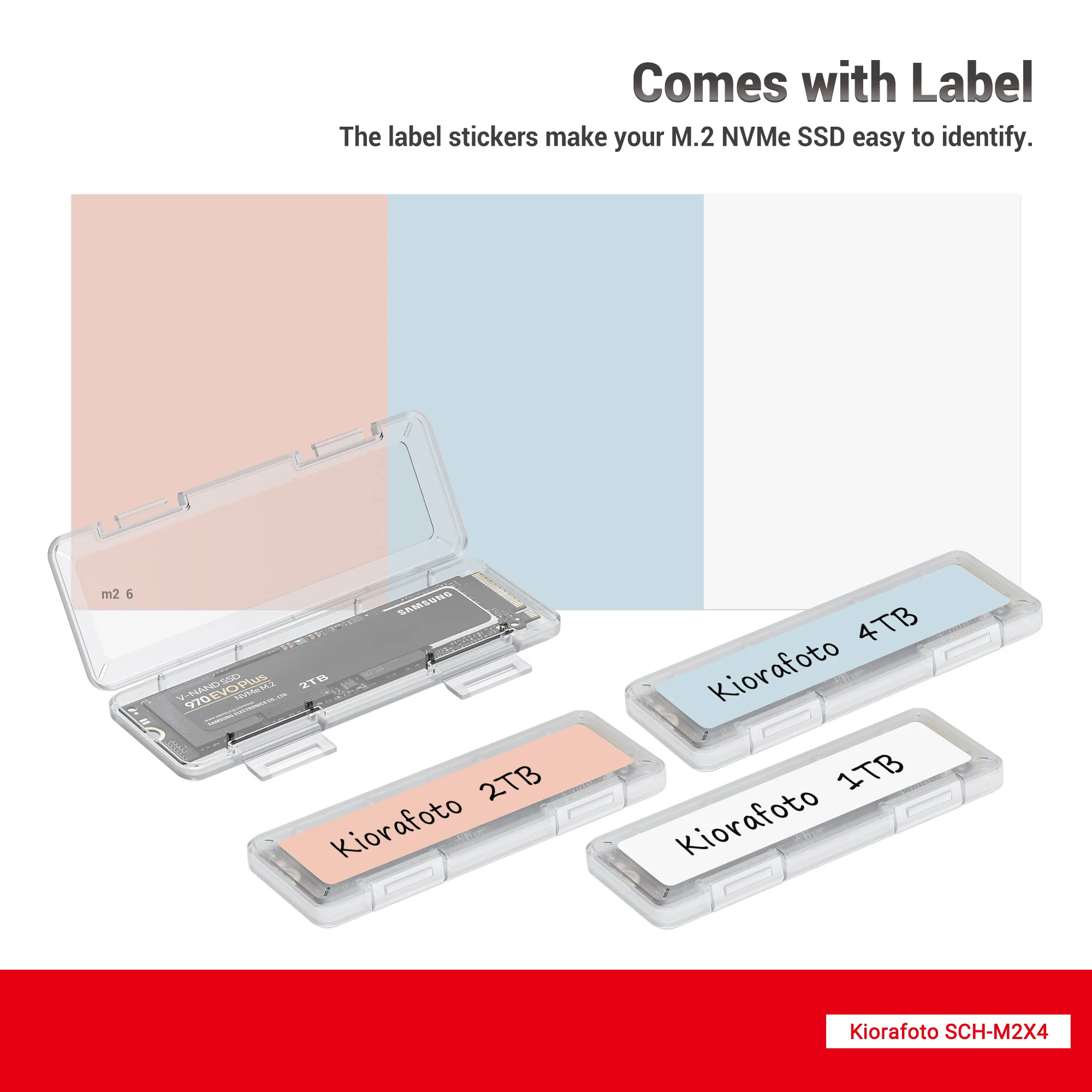 4 PCS 투명 플라스틱 개별 M.2 SSD 보관 케이스 M.2 2280 2260 2242 2230 SSD 하드 드라이브 M.2 NVMe SSD 케이스 보호 상자
