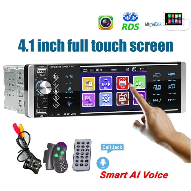 Podofo Car Stereo 1 Din Radio Bluetooth Autoradio 4.1 Touch Screen  Multimedia MP5 Player Support Micophone and Rear View Camera - AliExpress