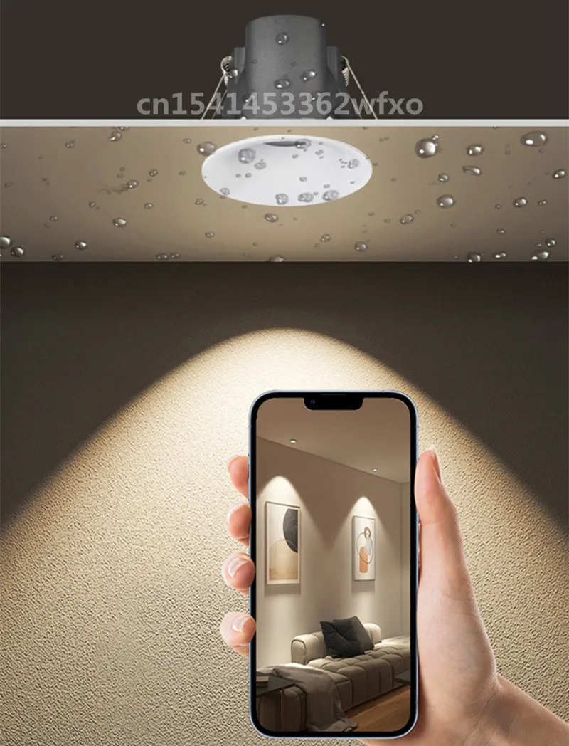 LED Downlight IP65 waterproof downlight LED spotlight Embedded COB ceiling light AC110V-220V bathroom kitchen balcony toilet lighting bulb