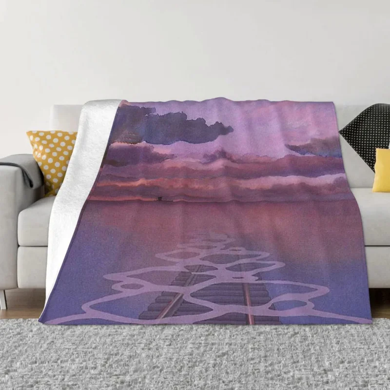 

Spirited Away Ogino Chihiro Nigihayami Kohakunushi Anime Railroad Nighttime Aesthetic Portable Throw Blankets for Bedding Travel