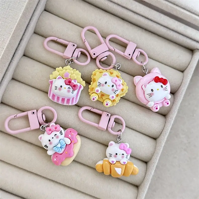 

Hello Kitty Sanrio Kawaii Anime Key Chain Cute Cartoon Acrylic Pendant Fruit Keychain with My Melody Kuromi School Bag Pendant