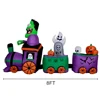 8FT Long Halloween Inflatable Train Ghost Pumkin with LED Light Blow Up Yard Decoration for Holiday Party Outdoor Garden Lawn 5