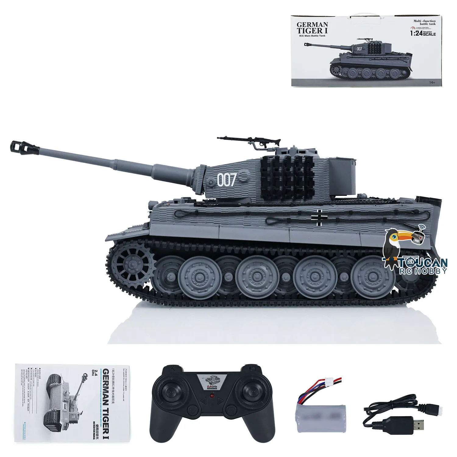 RC 1/24 Battle Tank Tiger I Model Taigen Remote Control Infrared Combat Military Tanks Mini Cars Vehicle RC Toy TH23571 3