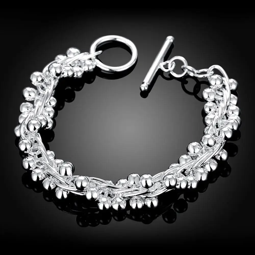 925 Sterling Zilveren Armbanden Massief Kralen Zware Ketting Voor Vrouwen Bruiloft Hoge Kwaliteit Mode Sieraden Feest Geschenken Dame 20Cm