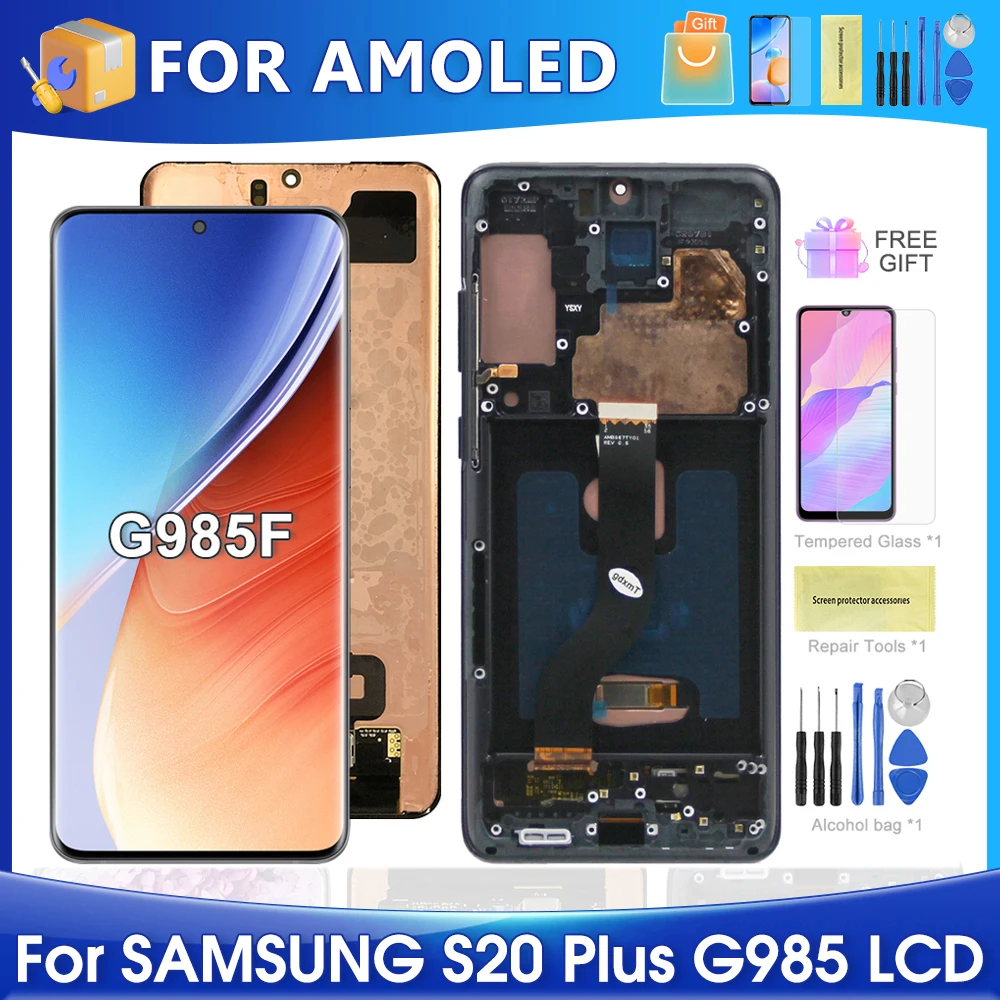 Фото ЖК-дисплей 6,7 ''S20 Plus для Samsung AMOLED S20 + G985 G985F G985F/DS, сенсорный экран, дигитайзер в сборе, замена №1