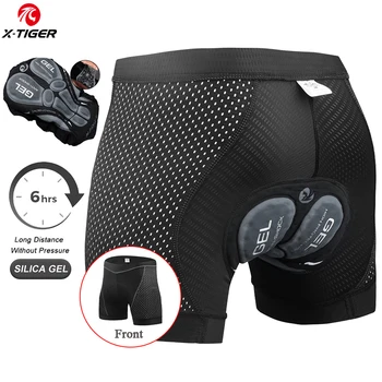 Short de cyclisme en maille respirante pour homme, sous-vêtement de cyclisme, coussinet de Gel, antichoc, X-TIGER