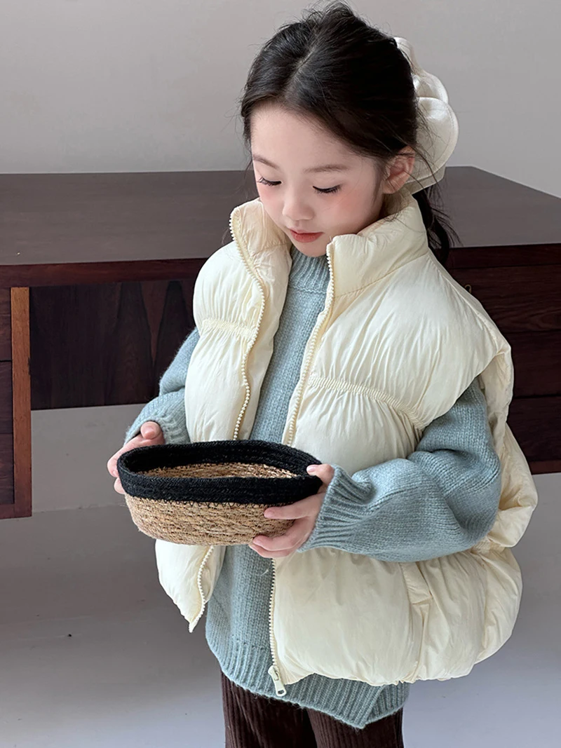 Kids Warm Turtleneck Vest for Autumn Winter