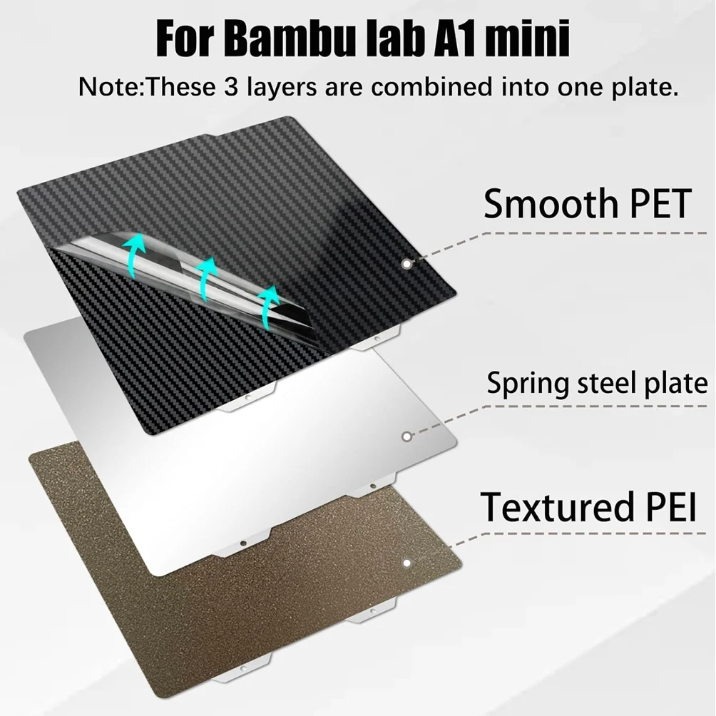 Bambu Lab A1 Mini Build Plate Upgrade - Flexible Textured Smooth Bed Accessory