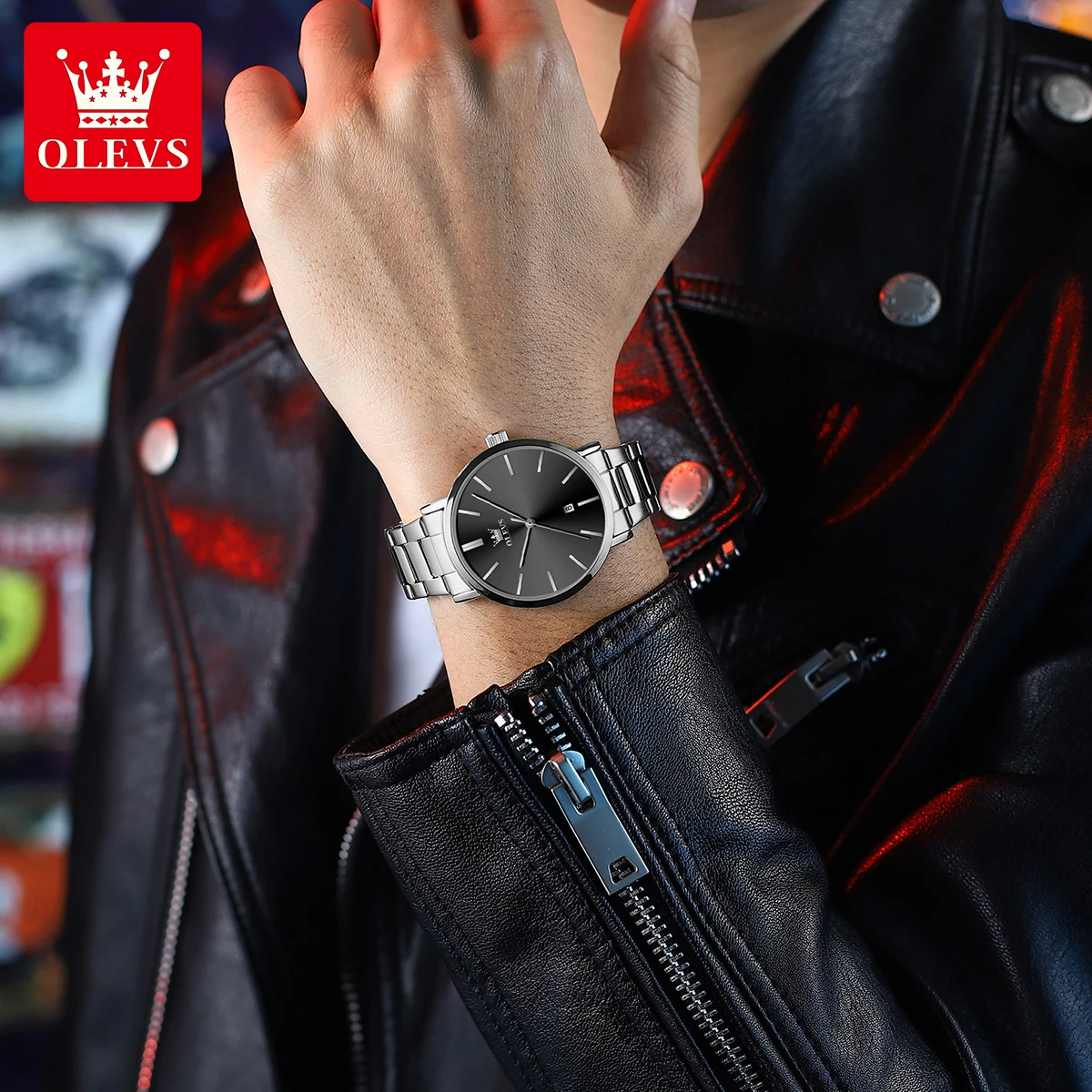 ساعات OLEVS كوارتز للرجال ساعة ذهبية مقاومة للماء...