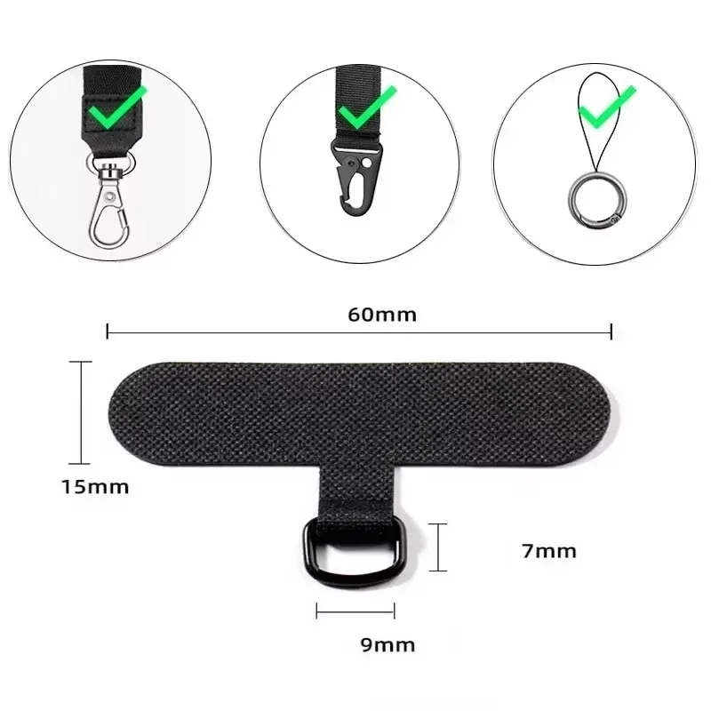 Universal Nylon Phone Tether Tab - Safety Lanyard Connector Replacement for Full-Cover Smartphone Cases