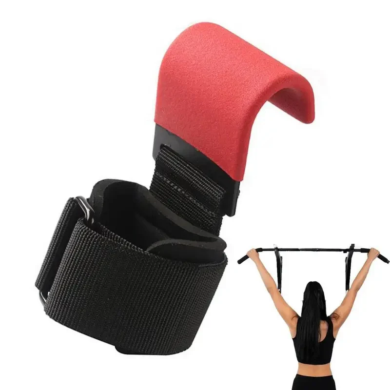 1 Pair of Heavy Duty Weightlifting Hooks with Padded Handles - Perfect for lifting weights and pull-ups! 2
