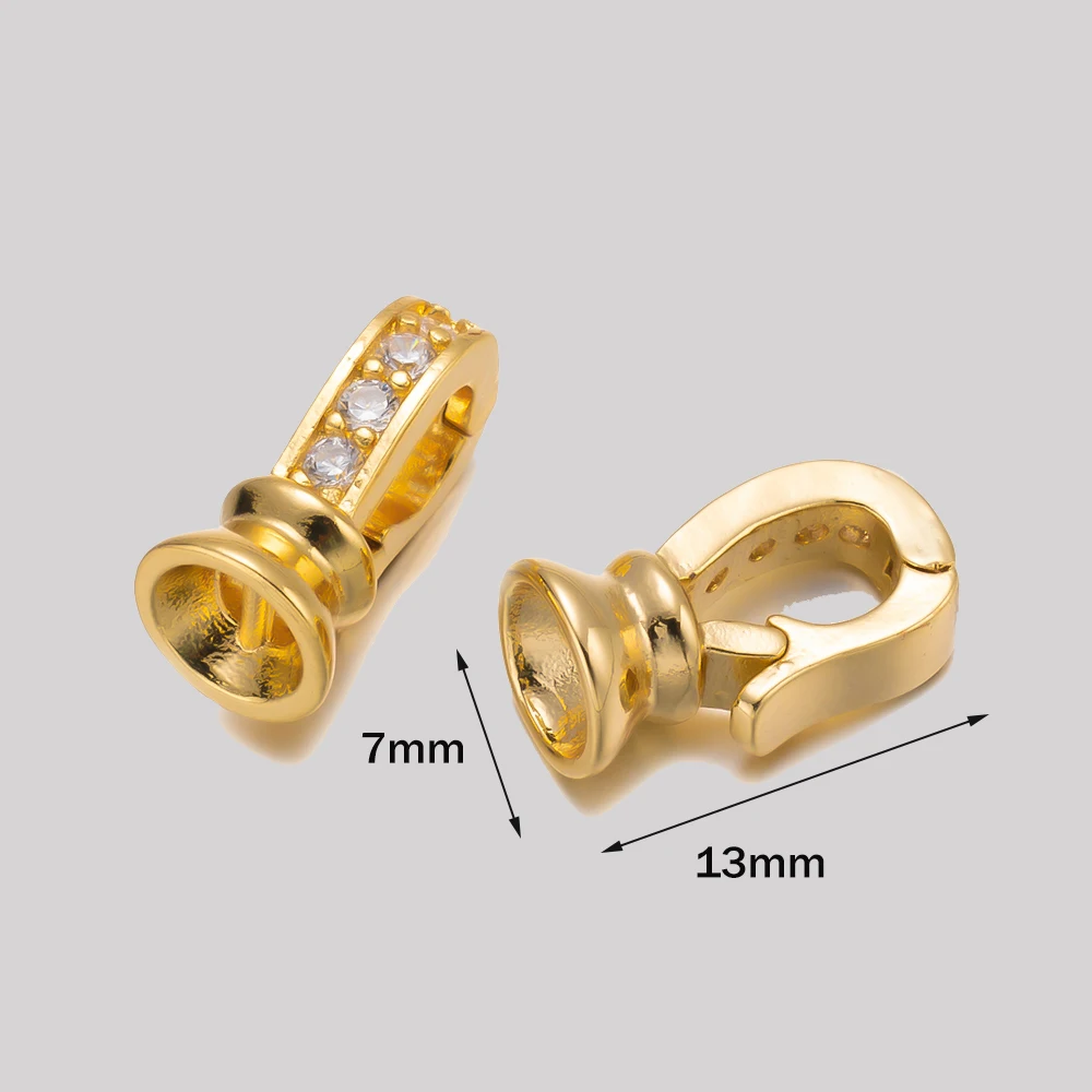 5 Stück 14K vergoldetes Messing Halskette Verkürzungsverschluss Perlenverstärker Verlängerungsschnalle für DIY Armband Anhänger Schmuckherstellung Versorgung – Detail 3