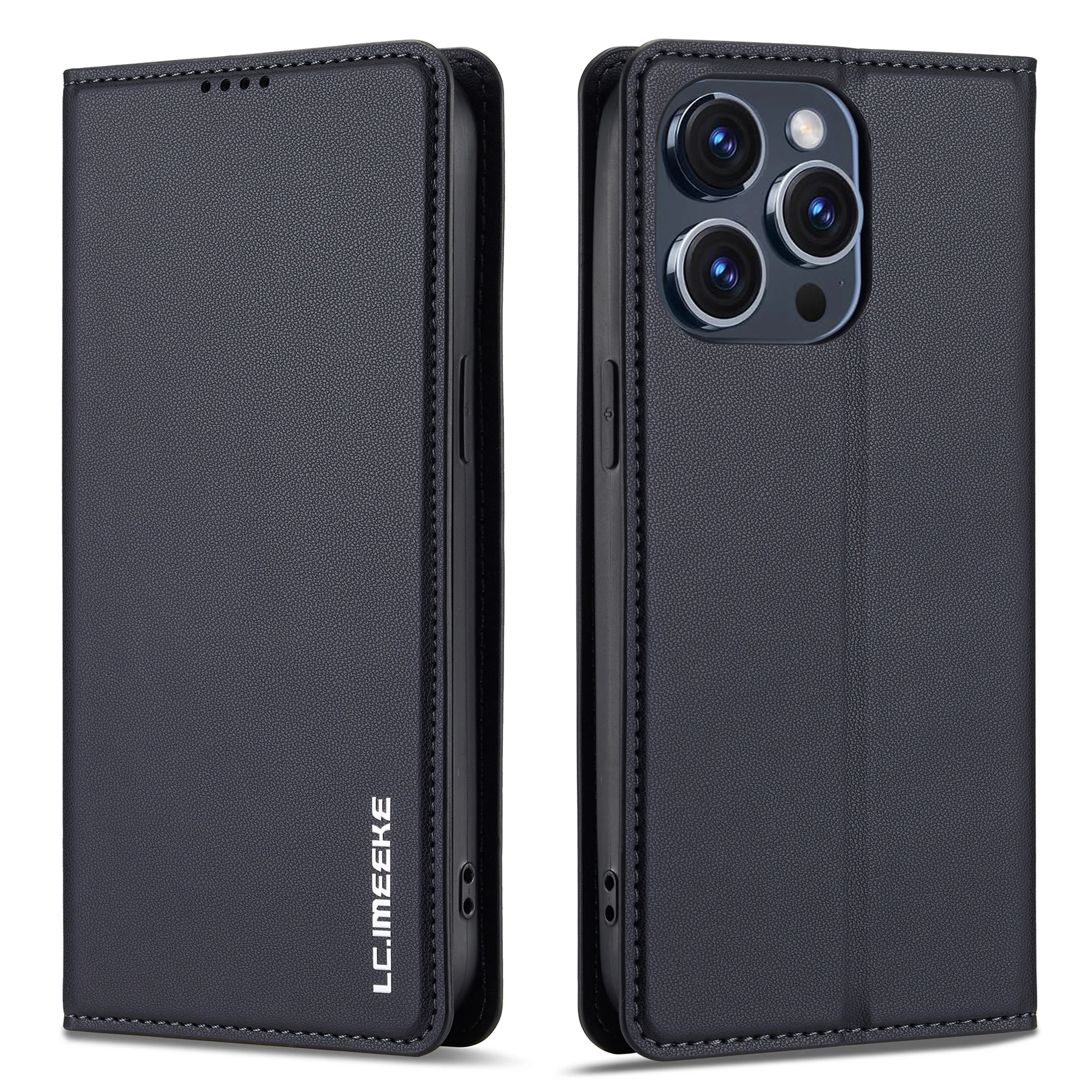 Preklopna magnetska kartica, solt novčanik, kožna futrola za iPhone 16 Pro Max 15 Plus 14 13 12 11 SE4 XS XR knjiga, poslovna torba, postolje_voghion.com