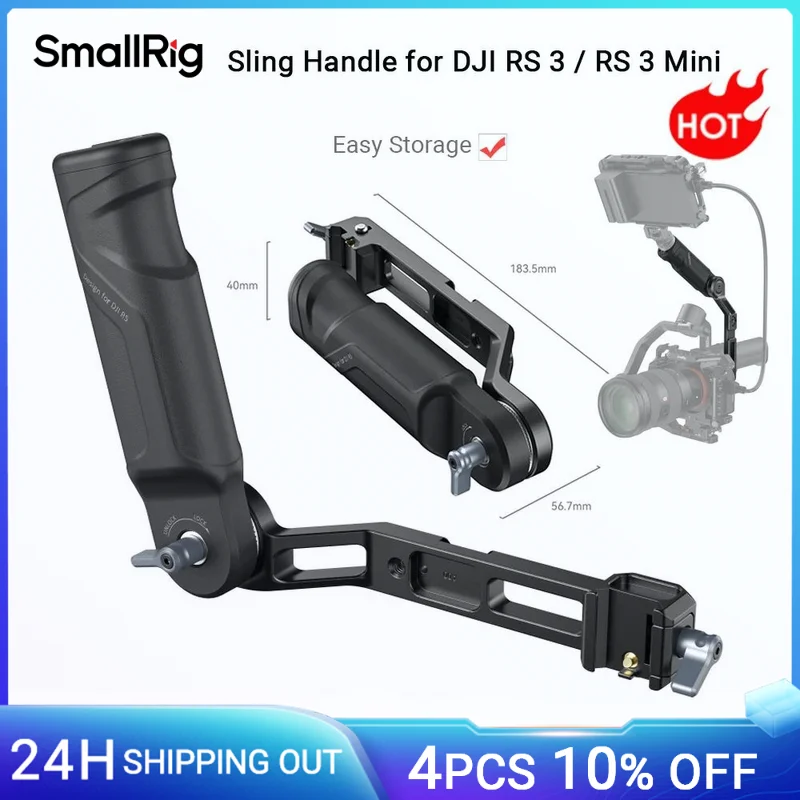 

SmallRig RS3/RS3 Mini Adjustable Handle Sling Handgrip for DJI RS 3/RS 3 Mini Gimbal Handheld Stabilizer w NATO Clamp Cold Shoe