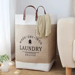 Large Capacity Folding Fabric Laundry Basket and Storage Bin (1Pc off white)