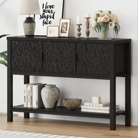 Console Sofa Table, Modern Entryway Table with Sehves, Couch Table with Storage (47.24 Inch Wide, Black) 1